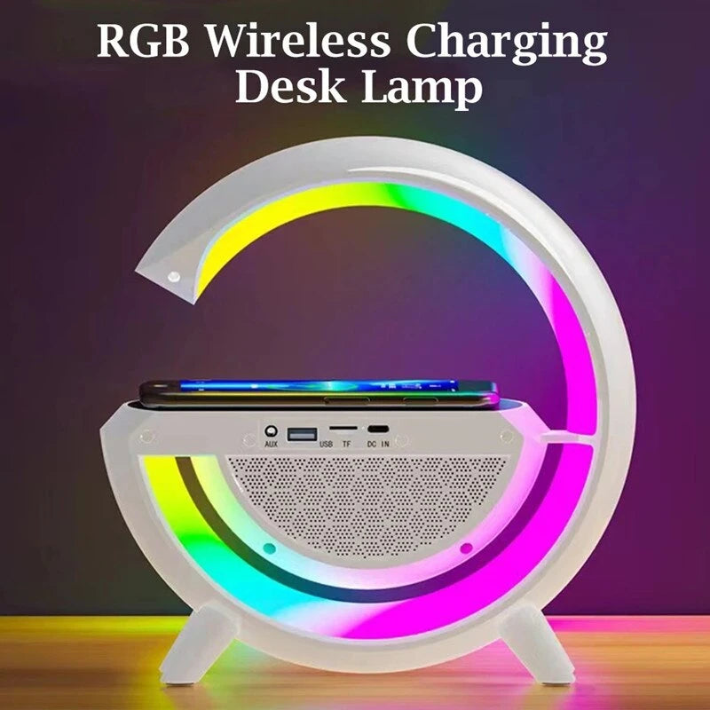 Carregador sem fio multifuncional com Caixa de Som BT, RGB