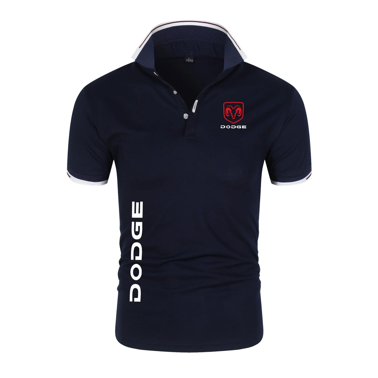 Camisa Polo-Dodge Impressão Verão Masculino Manga Respirável Camiseta Polos