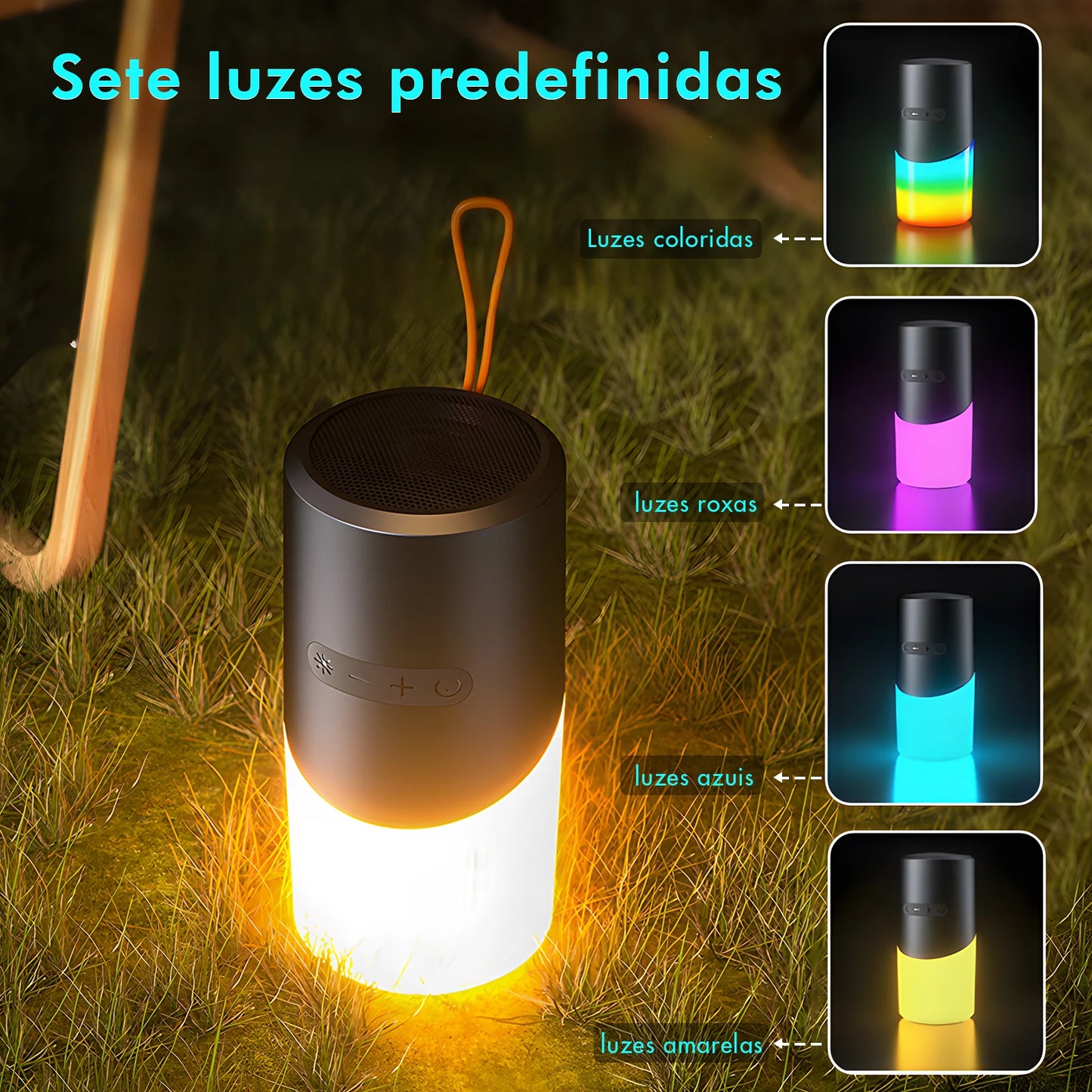 Caixa de som Bluetooth com luz embutido