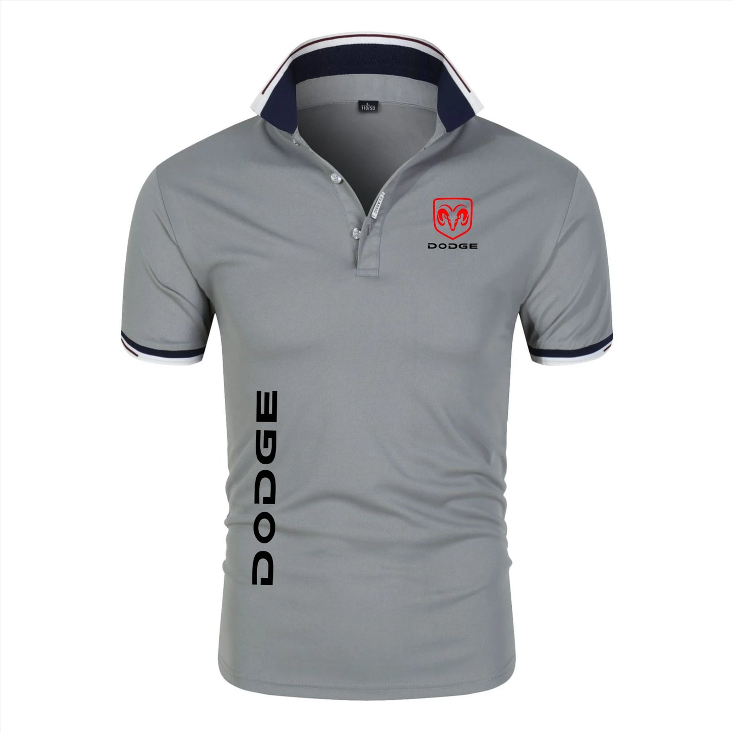 Camisa Polo-Dodge Impressão Verão Masculino Manga Respirável Camiseta Polos