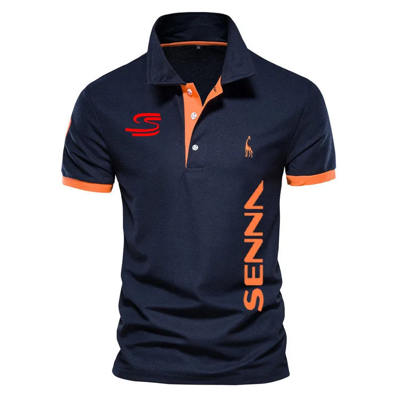 Camisa Polo Ayrton Senna Masculina Casual Algodão Luxo Manga Curta