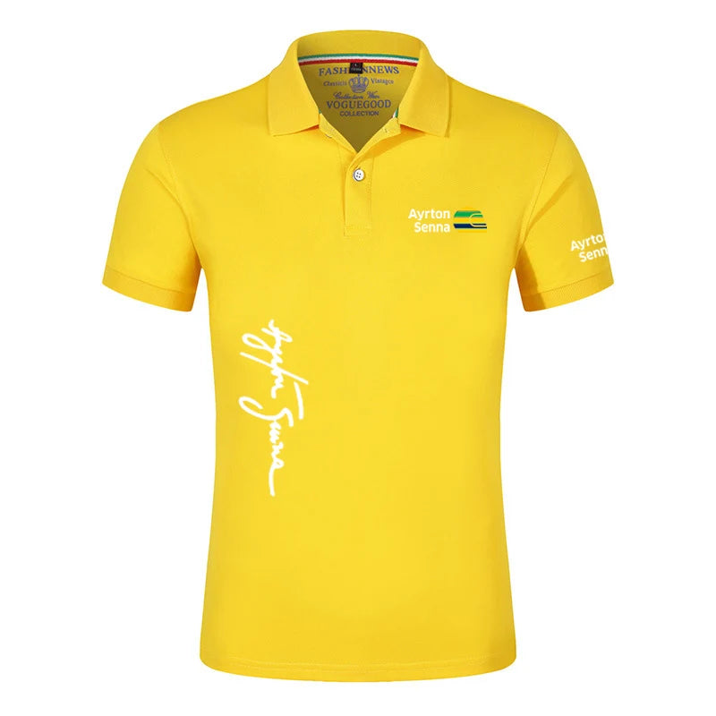 Camisa Polo Ayrton Senna Verão Casual Manga Curta,Polo