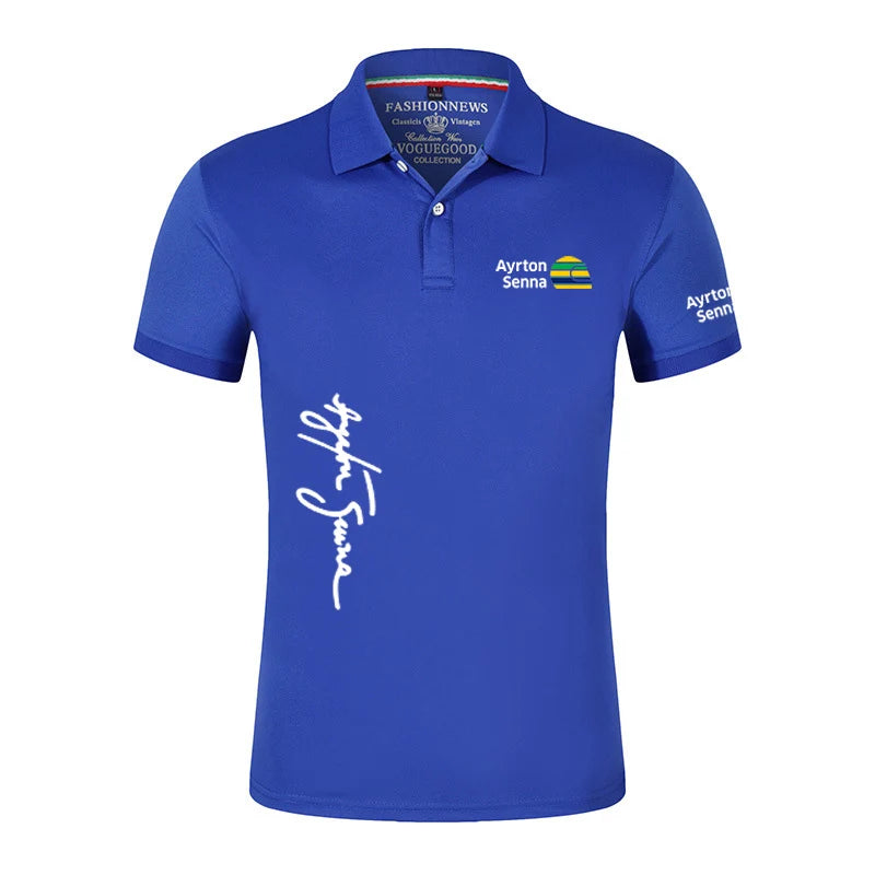 Camisa Polo Ayrton Senna Verão Casual Manga Curta,Polo