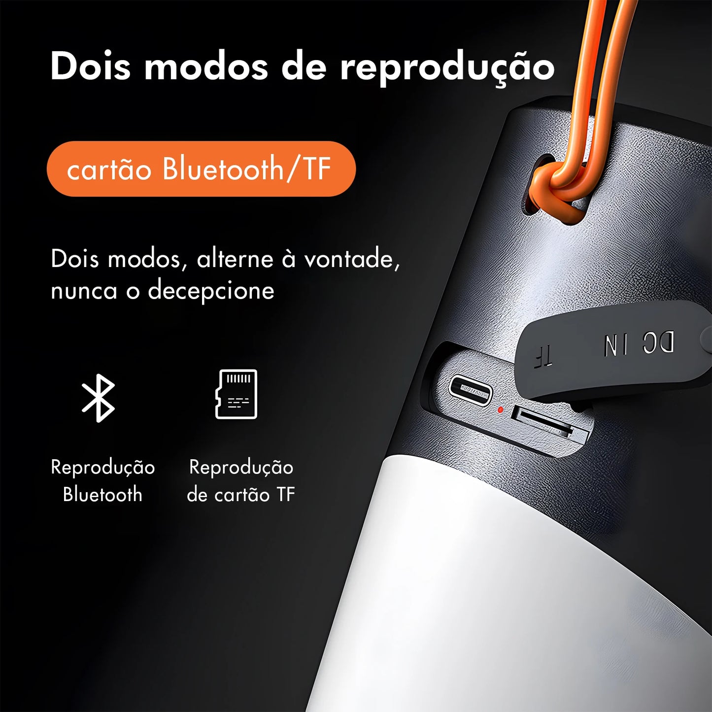 Caixa de som Bluetooth com luz embutido