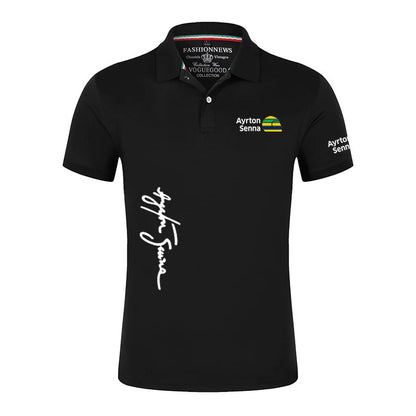 Camisa Polo Ayrton Senna Verão Casual Manga Curta,Polo