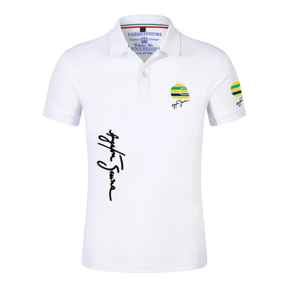 Camisa Polo Ayrton Senna Verão Casual Manga Curta,Polo