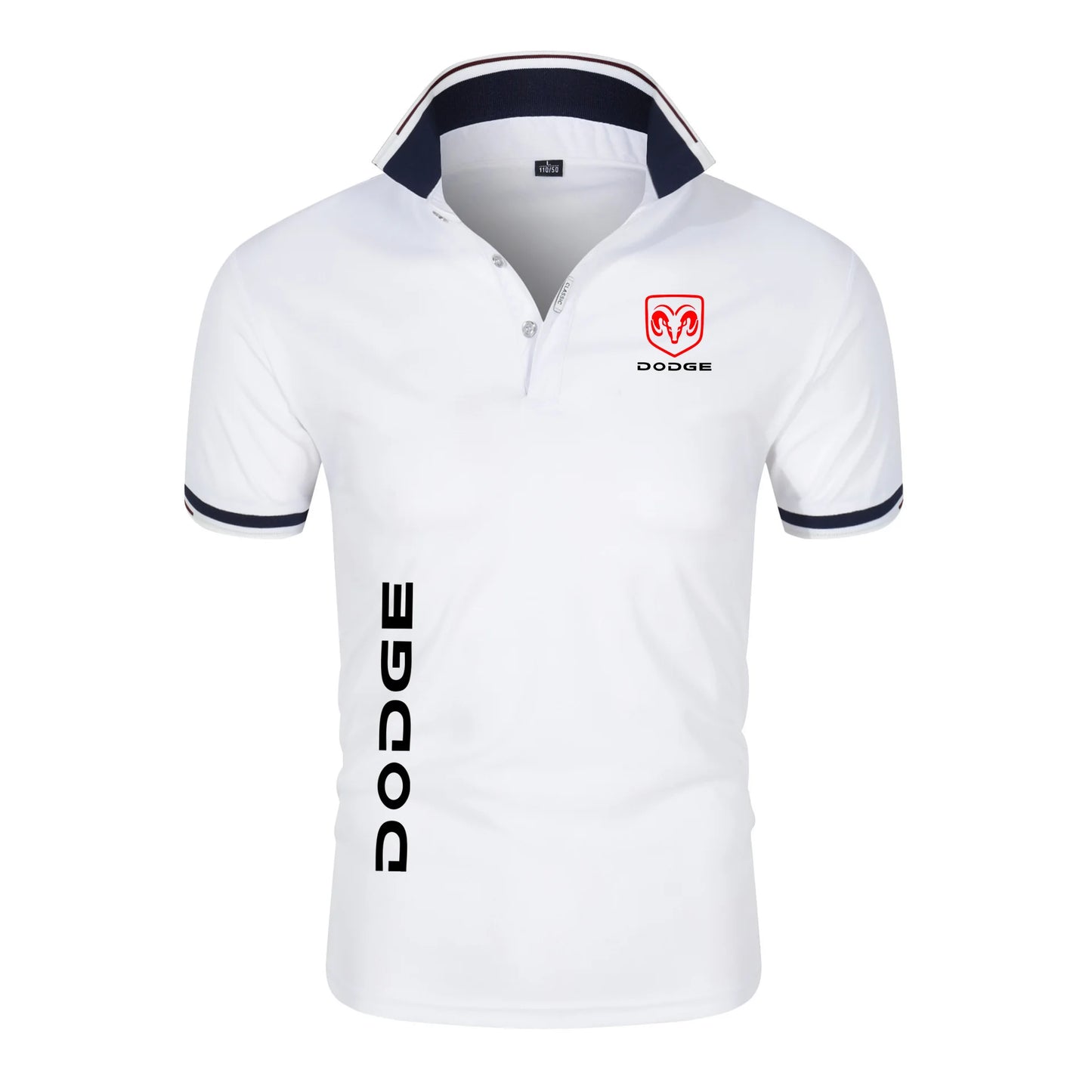 Camisa Polo-Dodge Impressão Verão Masculino Manga Respirável Camiseta Polos