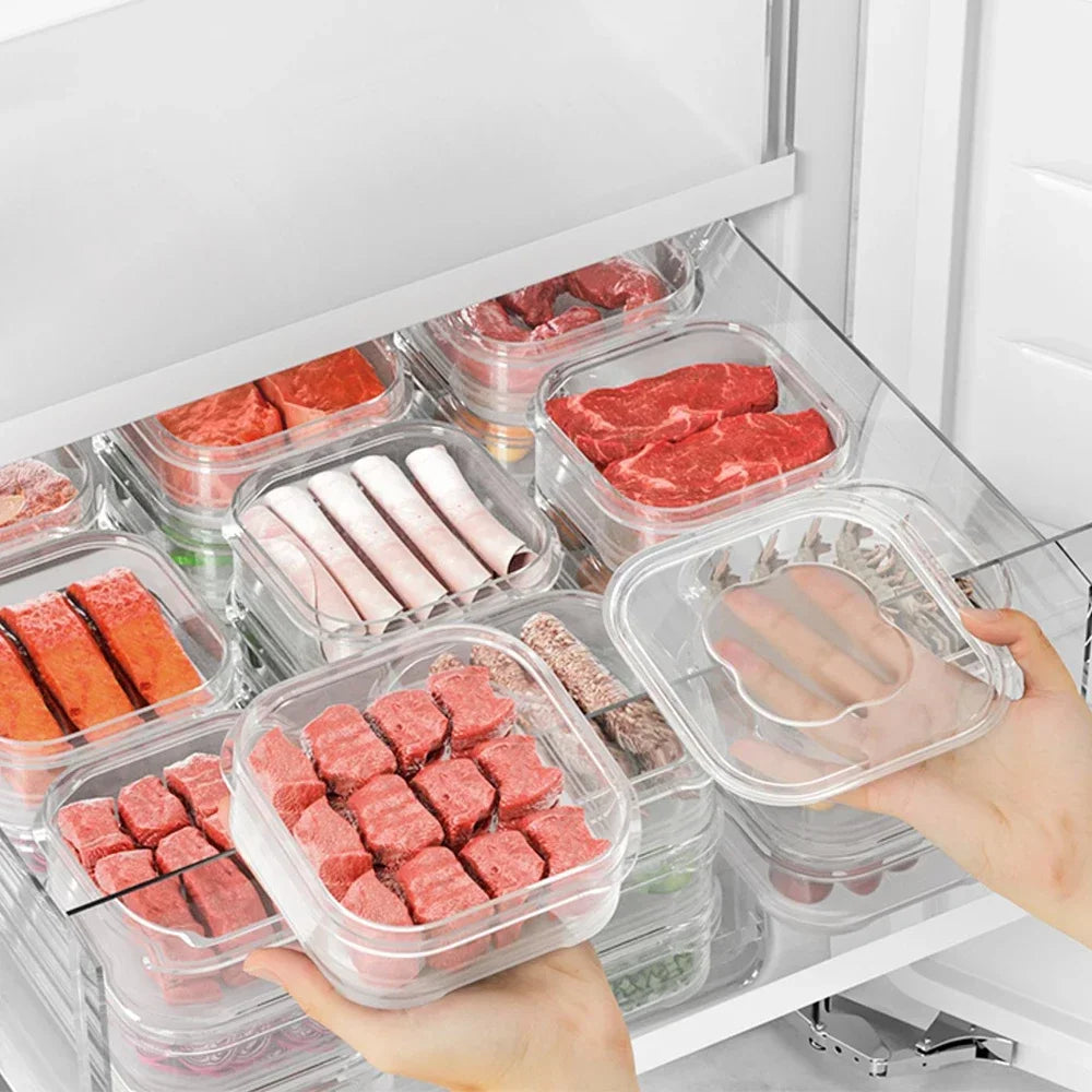 Tupperware de preservação de carne congelada e alimentos