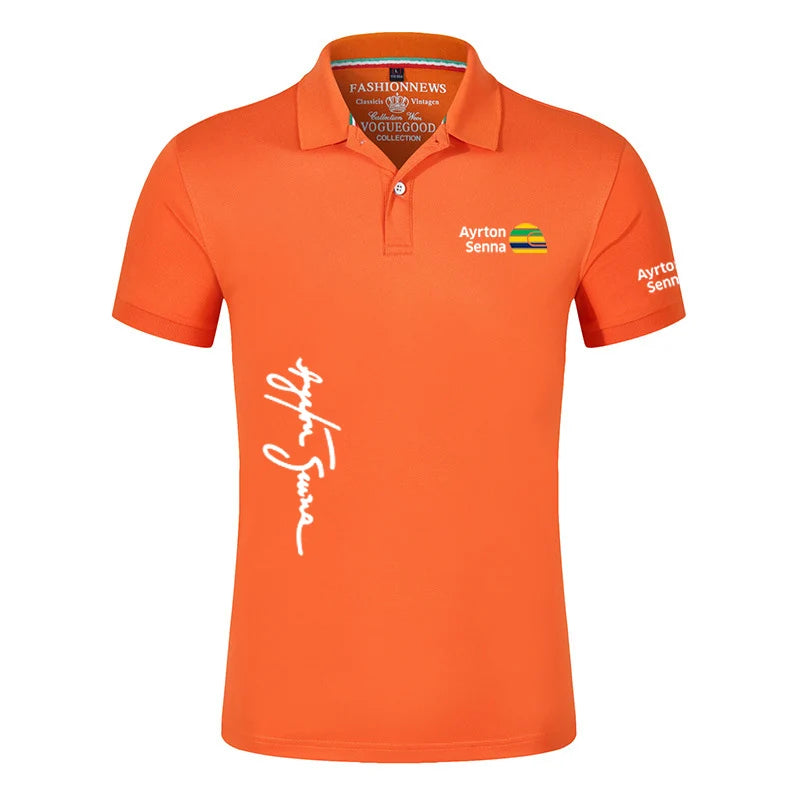 Camisa Polo Ayrton Senna Verão Casual Manga Curta,Polo