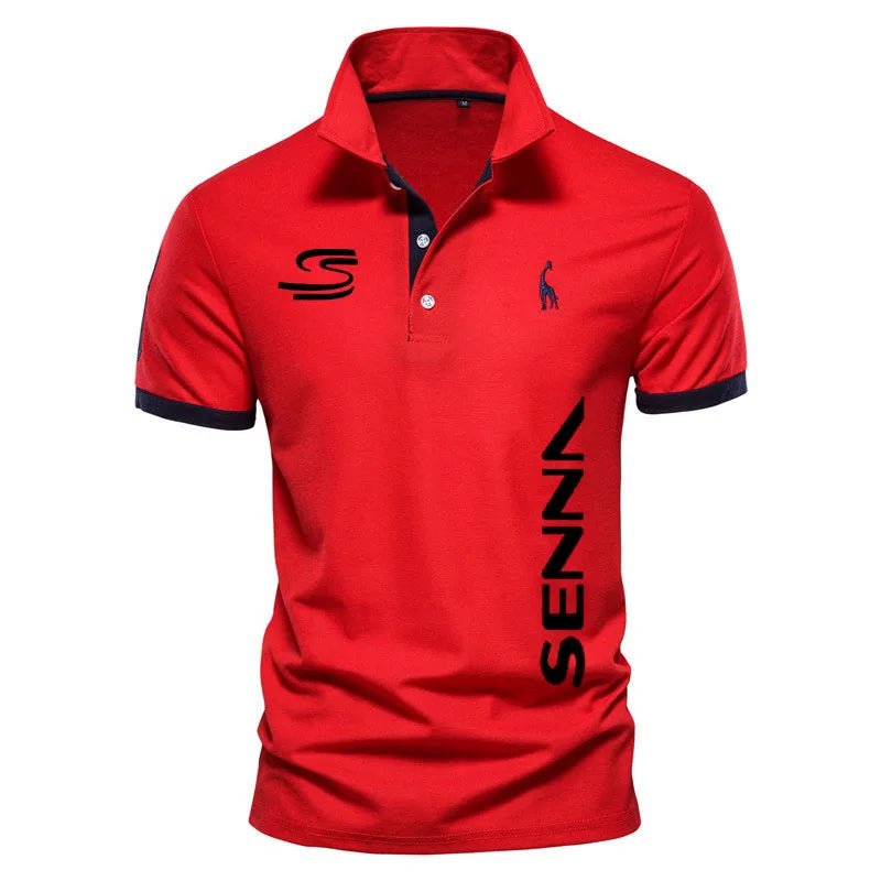 Camisa Polo Ayrton Senna Masculina Casual Algodão Luxo Manga Curta