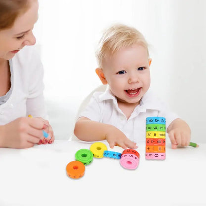 Jogo de quebra-cabeça pré-escolar Montessori com números e símbolos matemáticos com bloco magnético