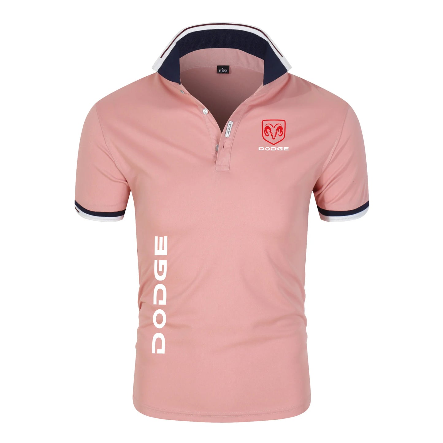 Camisa Polo-Dodge Impressão Verão Masculino Manga Respirável Camiseta Polos